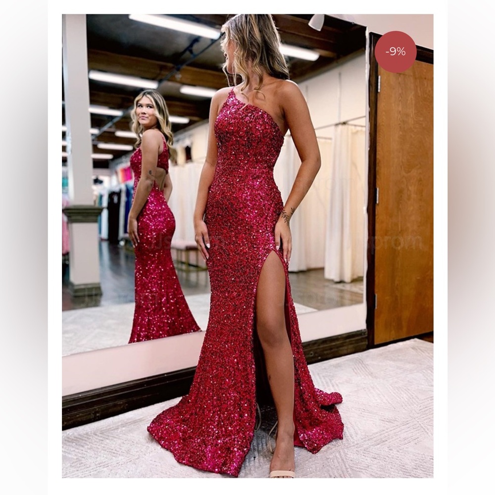 One shoulder sequin mermaid dress